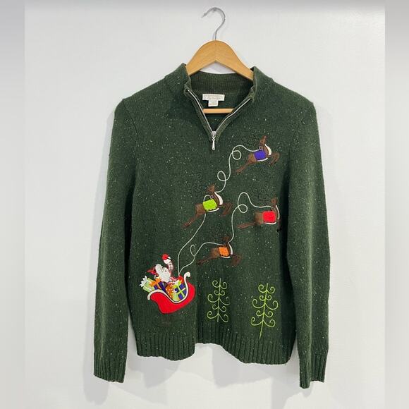 Christopher & Banks Wool Blend Christmas Sweater Pullover Size Medium - Picture 1 of 6